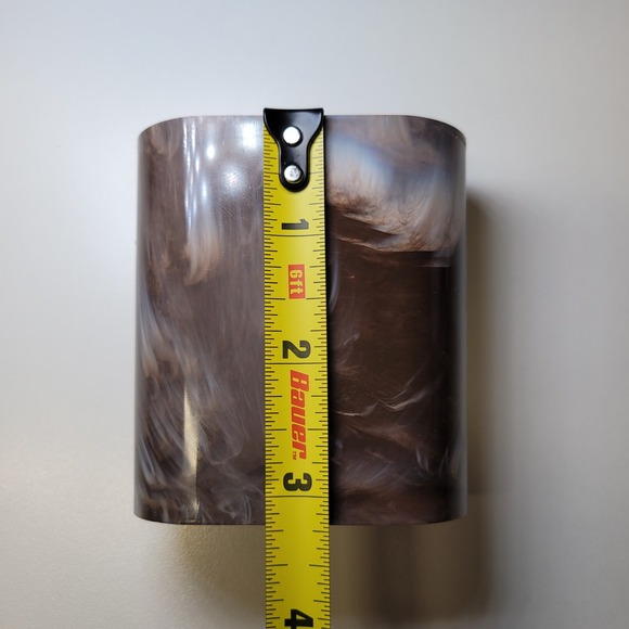 Crisloid Shaker Cup Vintage Backgammon Marbled Swirl Brown White Oval - Picture 5 of 6